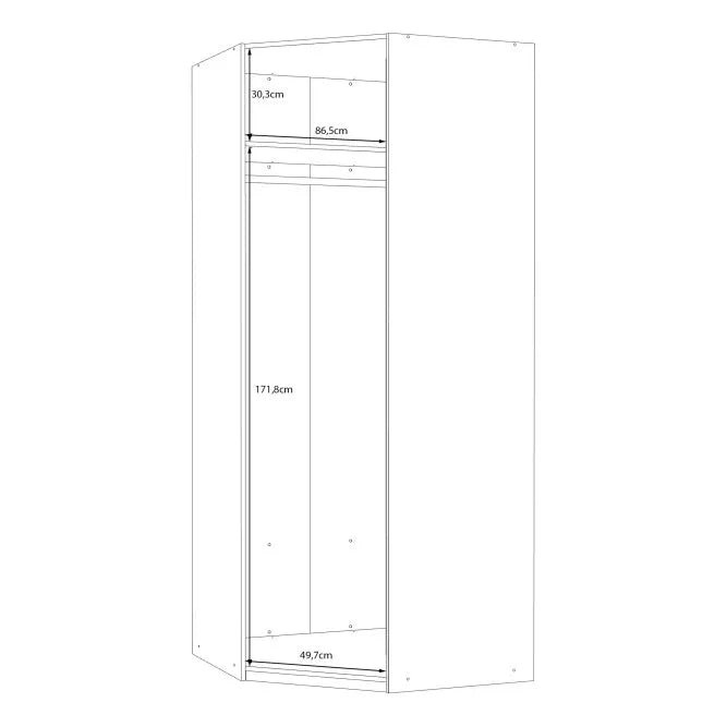 Szafa ubraniowa narożna Econobox 2 dąb