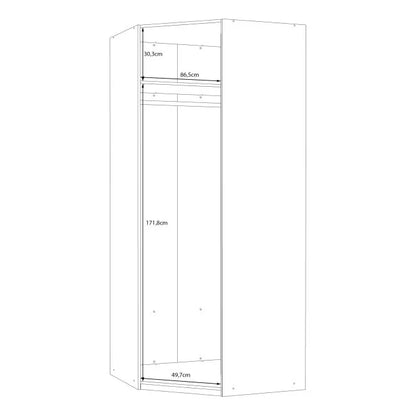 Szafa ubraniowa narożna Econobox 2 dąb