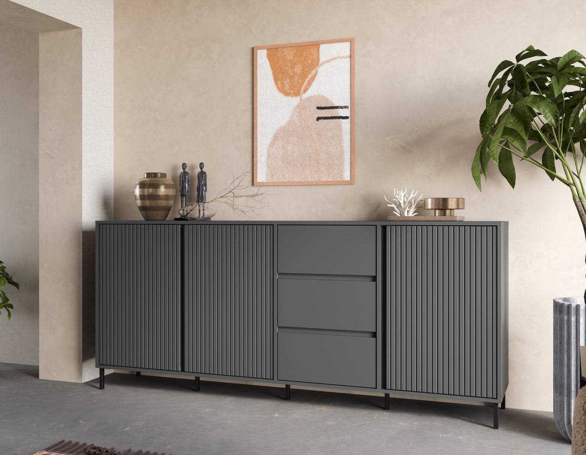 Komoda AVENALE 3-szuflady, antracyt