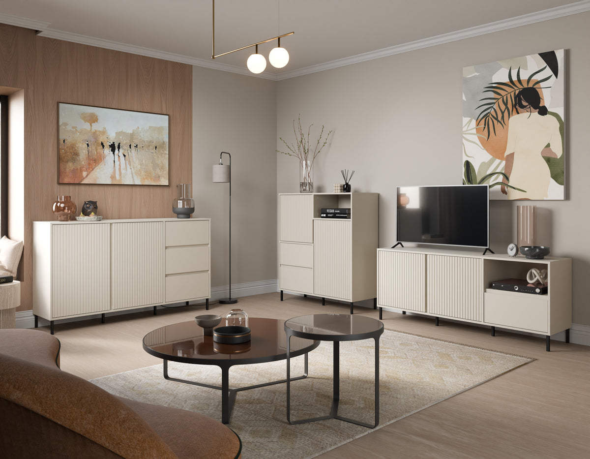Komoda AVENALE 3-szuflady, kaszmir