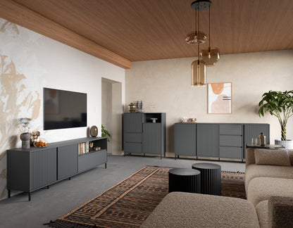 Komoda AVENALE 3-szuflady, antracyt