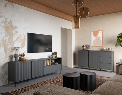 Komoda AVENALE 3-szuflady, antracyt