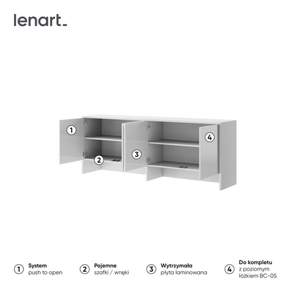 BED CONCEPT BC-10 nadstawka do BC-05 - biały połysk