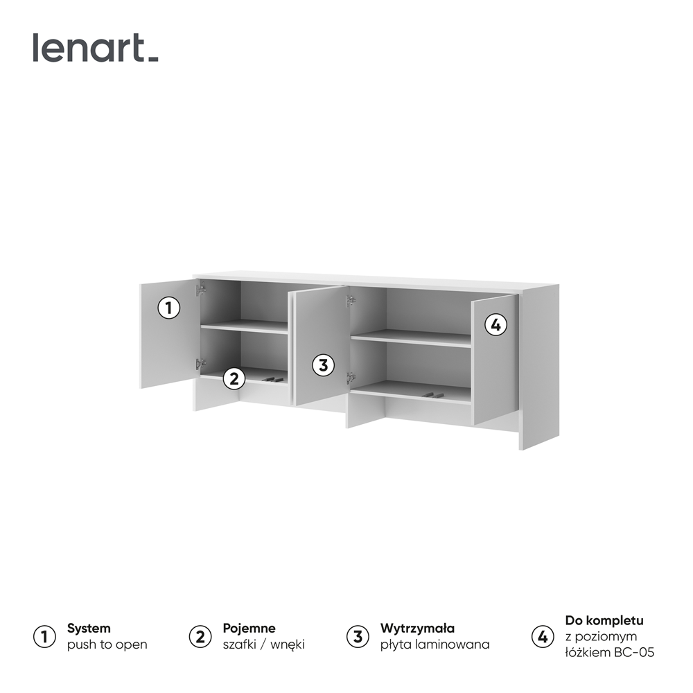 BED CONCEPT BC-10 nadstawka do BC-05 - biały