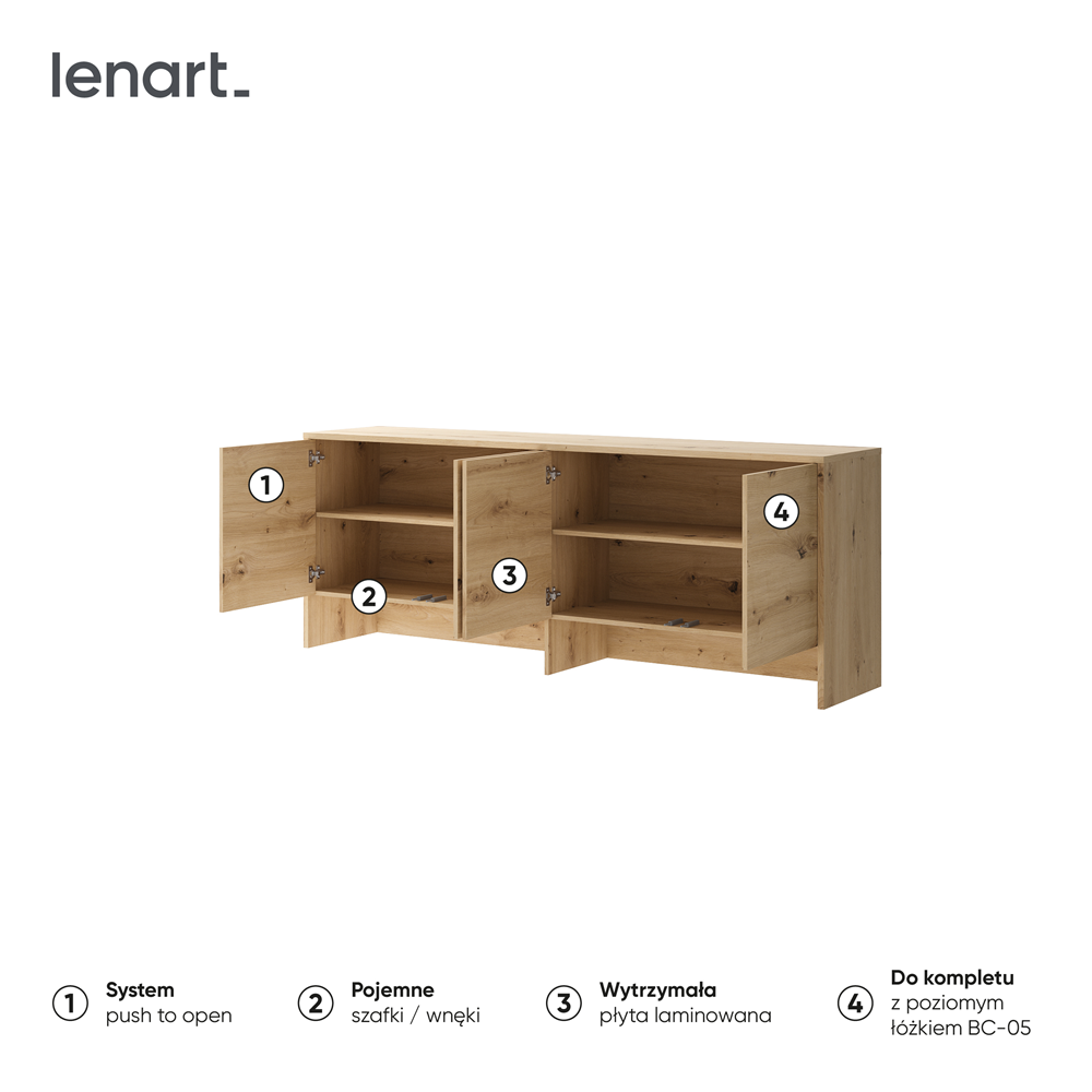 BED CONCEPT BC-10 nadstawka do BC-05 - dąb artisan