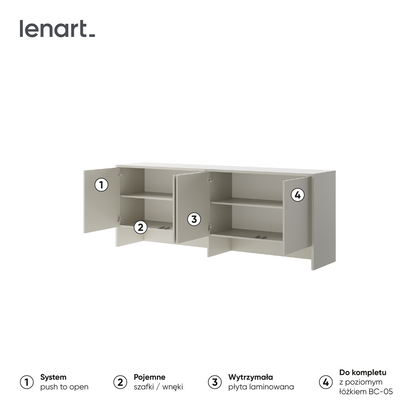 BED CONCEPT BC-10 nadstawka do BC-05 - kaszmir