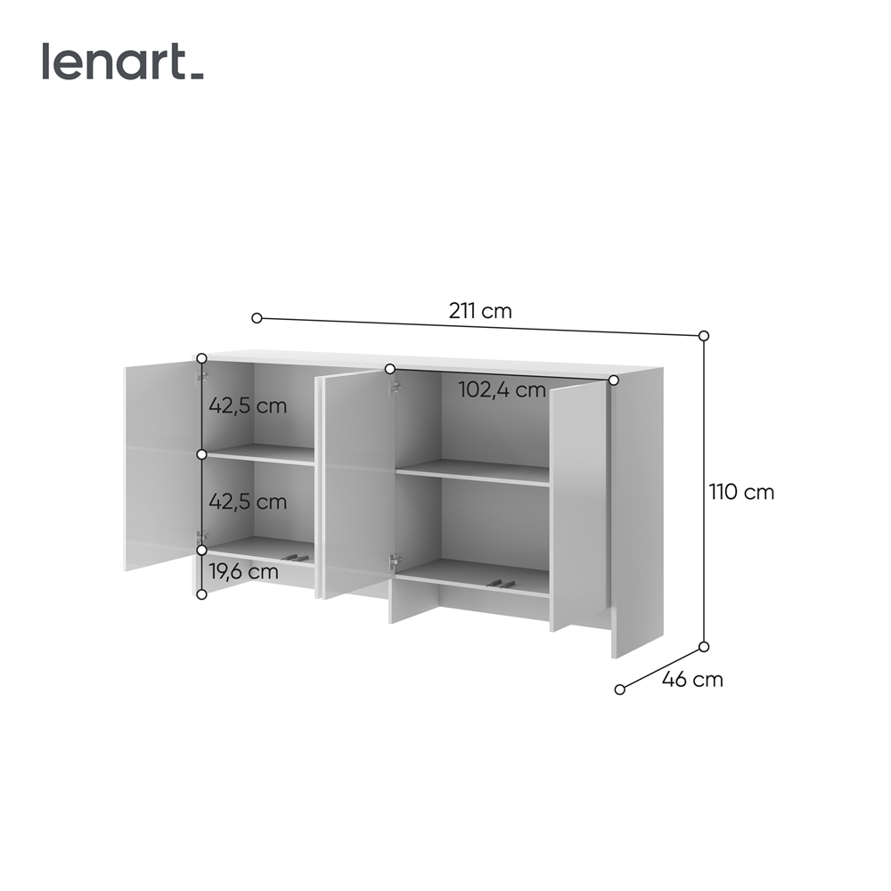 BED CONCEPT BC-11 nadstawka do BC-06 - biały połysk