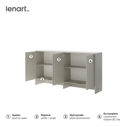 BED CONCEPT BC-11 nadstawka do BC-06 - kaszmir