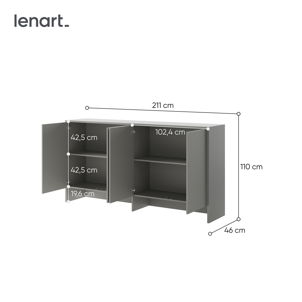 BED CONCEPT BC-11 nadstawka do BC-06 - szary