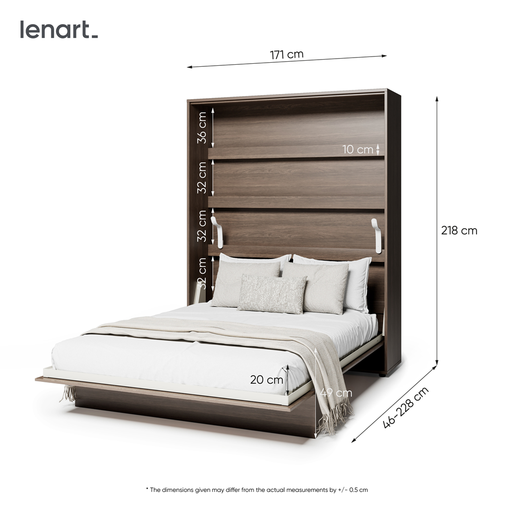 BED CONCEPT BC-12 - półkotapczan pionowy 160 - dąb dunin