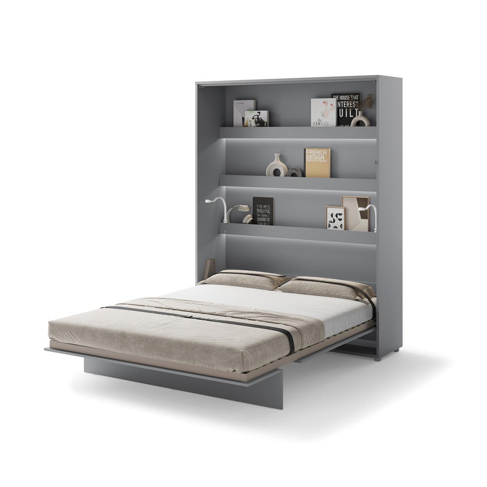 BED CONCEPT BC-01 - półkotapczan pionowy 140 - szary