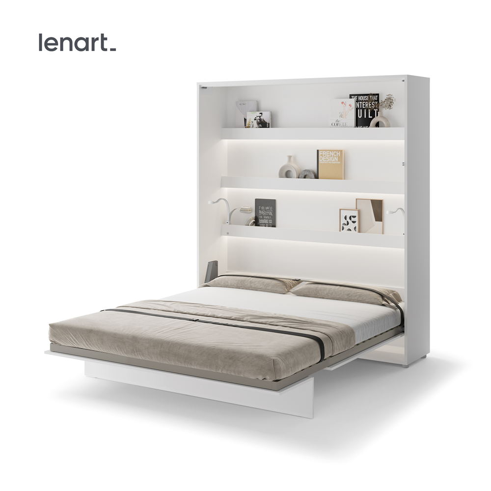 BED CONCEPT BC-13p - półkotapczan pionowy 180 - biały połysk