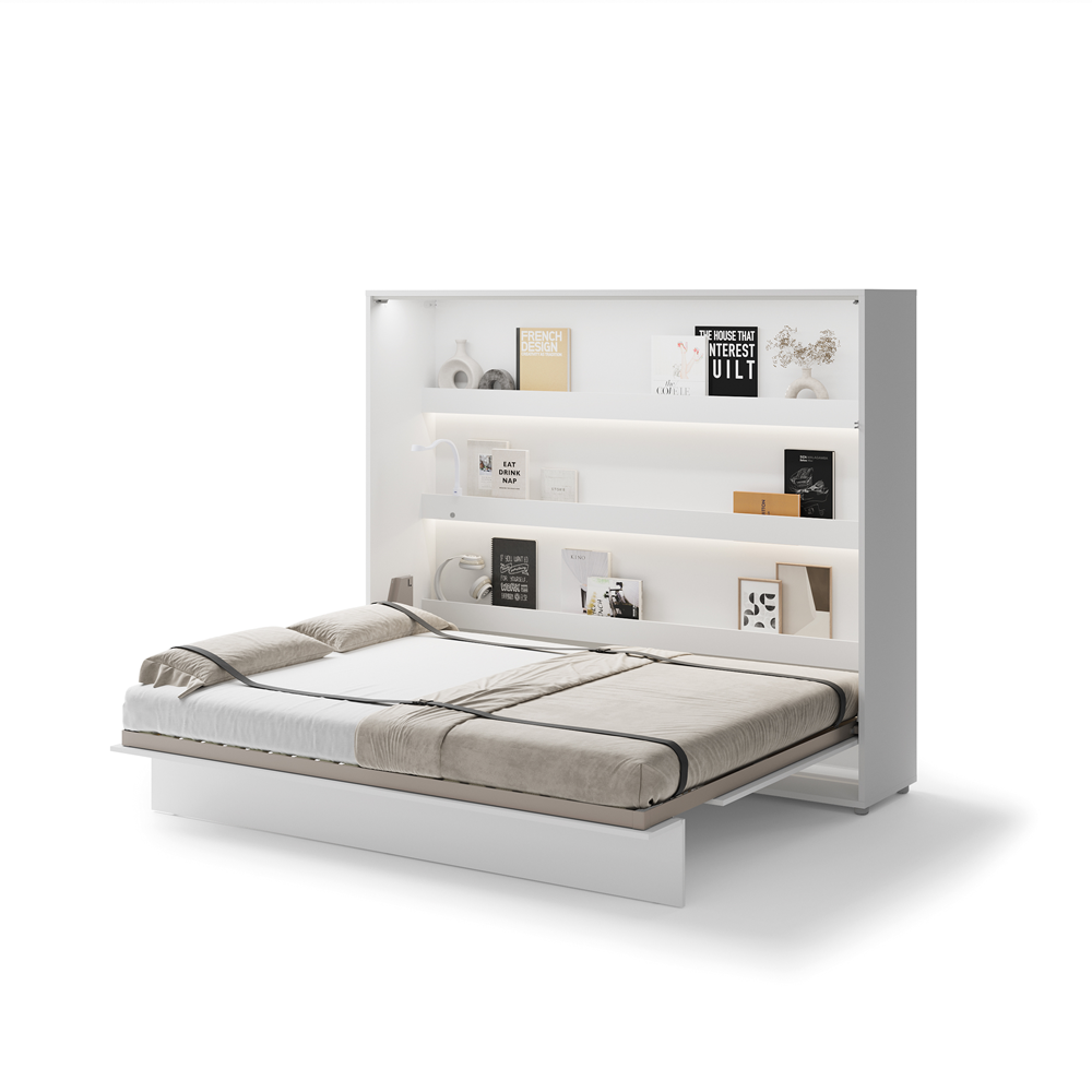 BED CONCEPT BC-14p - półkotapczan poziomy 160 - biały połysk