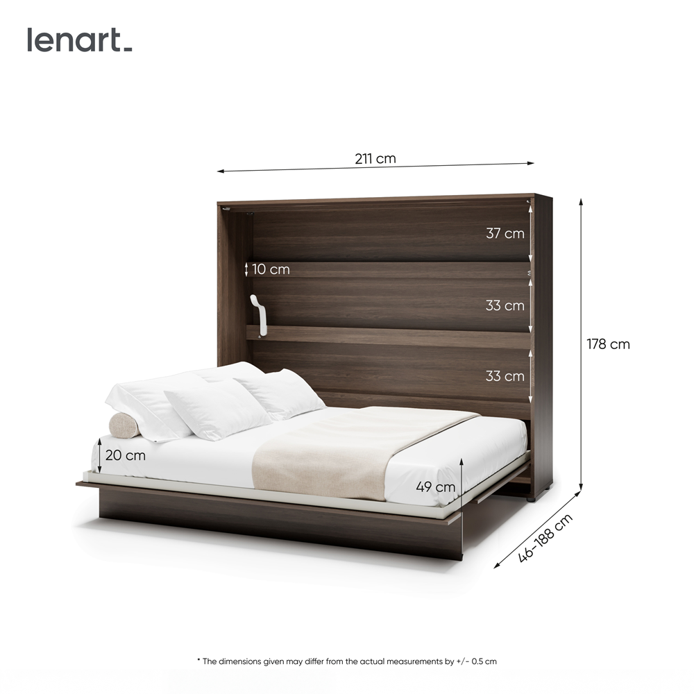 BED CONCEPT BC-14 - półkotapczan poziomy 160 - dąb dunin