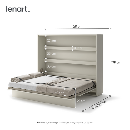 BED CONCEPT BC-14 - półkotapczan poziomy 160 - kaszmir
