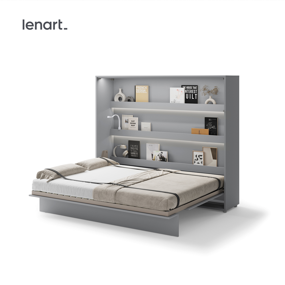 BED CONCEPT BC-14 - półkotapczan poziomy 160 - szary