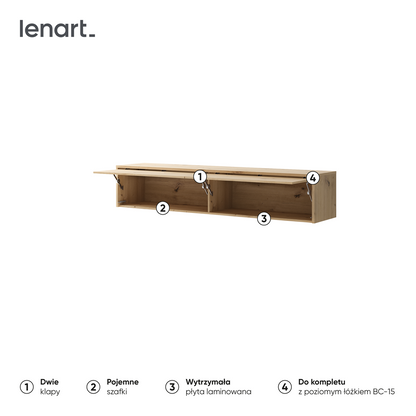 BED CONCEPT BC-15 nadstawka do BC-14 - dąb artisan