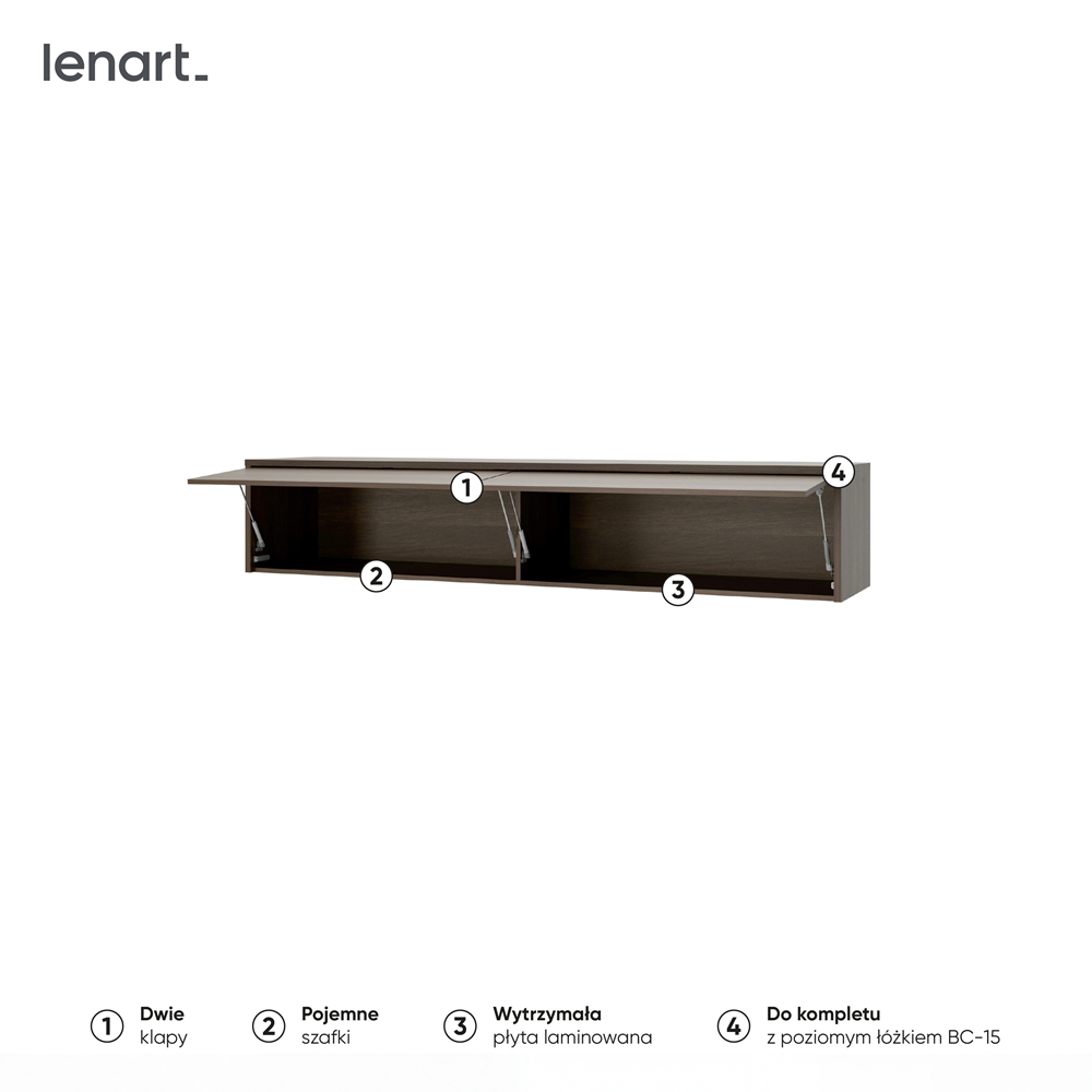 BED CONCEPT BC-15 nadstawka do BC-14 - dąb dunin