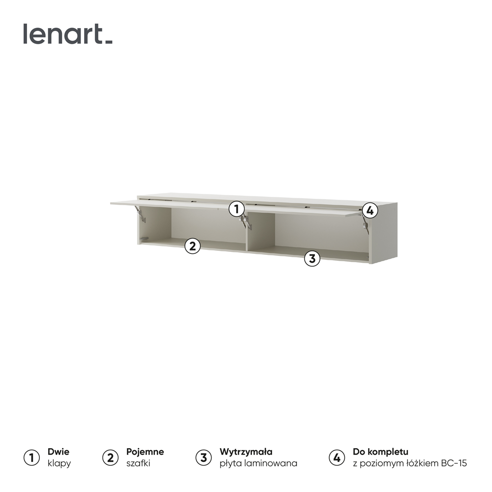 BED CONCEPT BC-15 nadstawka do BC-14 - kaszmir