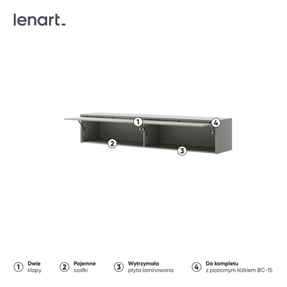 BED CONCEPT BC-15 nadstawka do BC-14 - szary