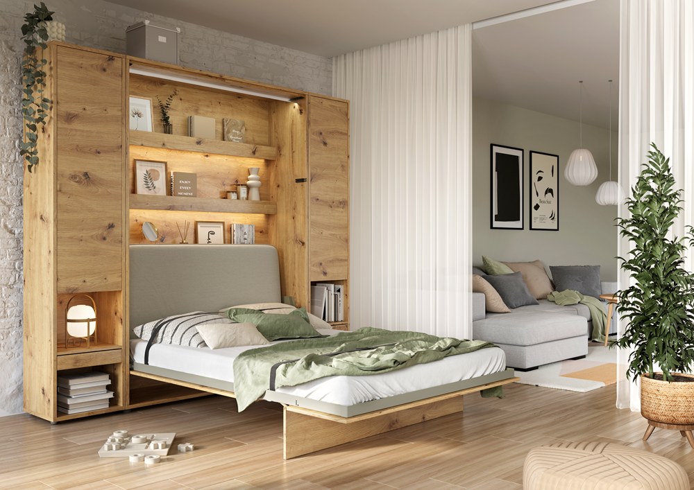 BED CONCEPT BC-16 zagłówek tapicerowany 140 do BC-01-boucle beżowy PIU 03