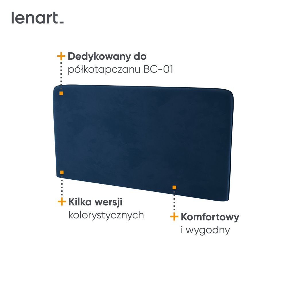 BED CONCEPT BC-16 zagłówek tapicerowany 140 do BC-01-granat SOLO 263