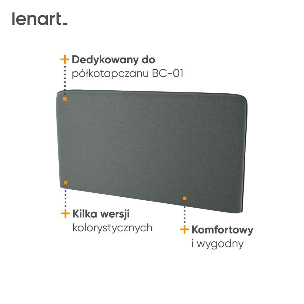 BED CONCEPT BC-16 zagłówek tapicerowany 140 do BC-01-grafit ART 82630
