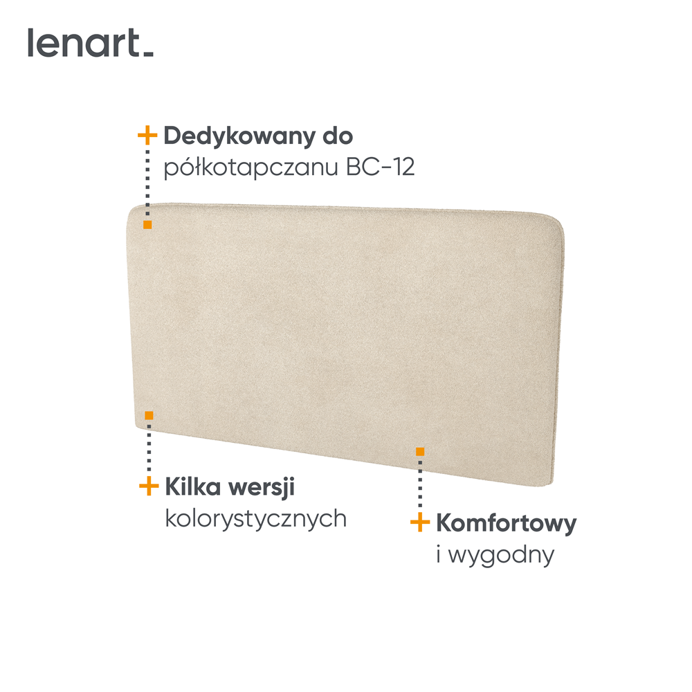 BED CONCEPT BC-17 zagłówek tapicerowany 160 do BC-12 - boucle beżowy PIU 03