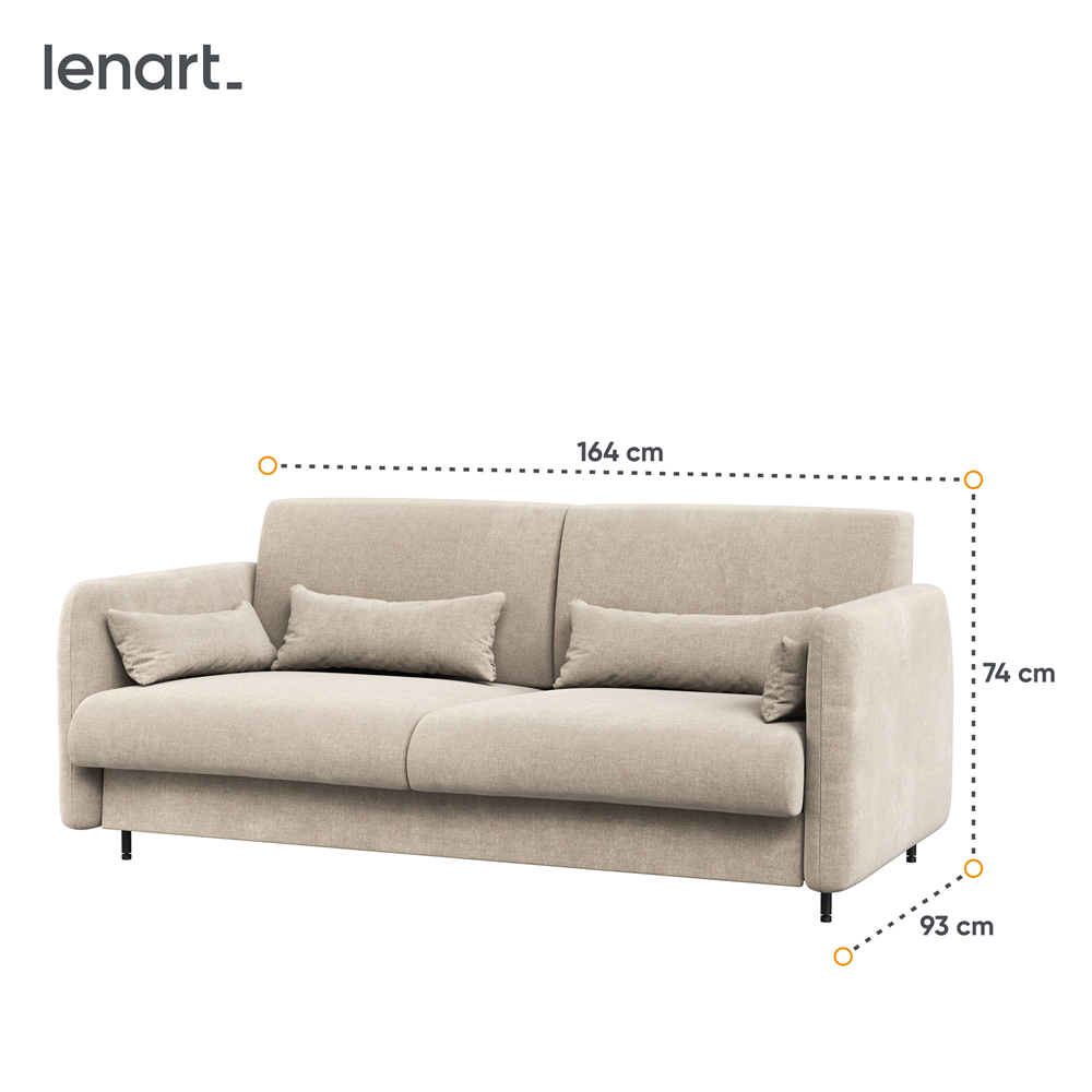 BED CONCEPT BC-18 - Sofa 140 do BC-01 - beżowy ART 82610 / front szary