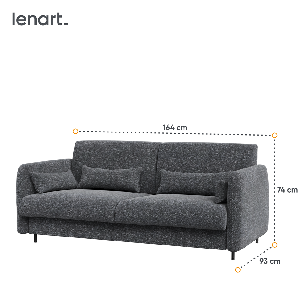 BED CONCEPT BC-18 - Sofa 140 do BC-01 - grafit ART 82630 / front dąb artisan