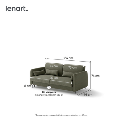 BED CONCEPT BC-18 - Sofa 140 do BC-01 - zielony LUKKA 38