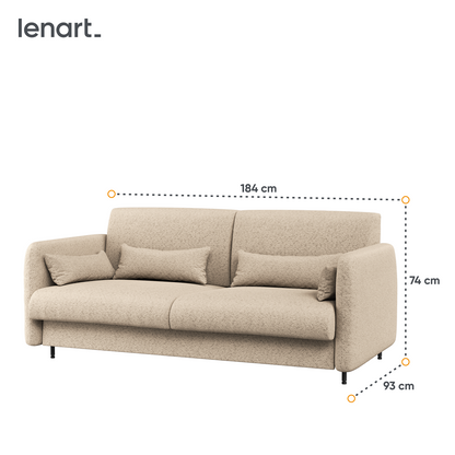 BED CONCEPT BC-19 - Sofa 160 do BC-12 - boucle beżowy PIU 03 / front biały połysk