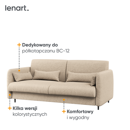 BED CONCEPT BC-19 - Sofa 160 do BC-12 - boucle beżowy PIU 03 / front biały