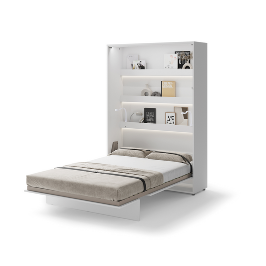 BED CONCEPT BC-01p - półkotapczan pionowy 140 - biały połysk