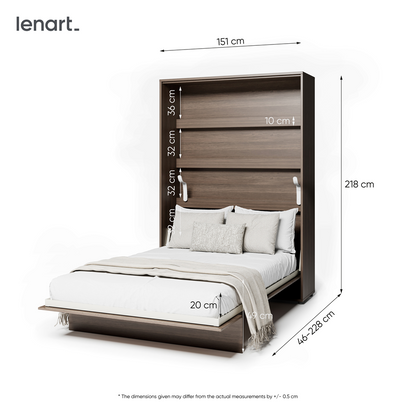 BED CONCEPT BC-01 - półkotapczan pionowy 140 - dąb dunin