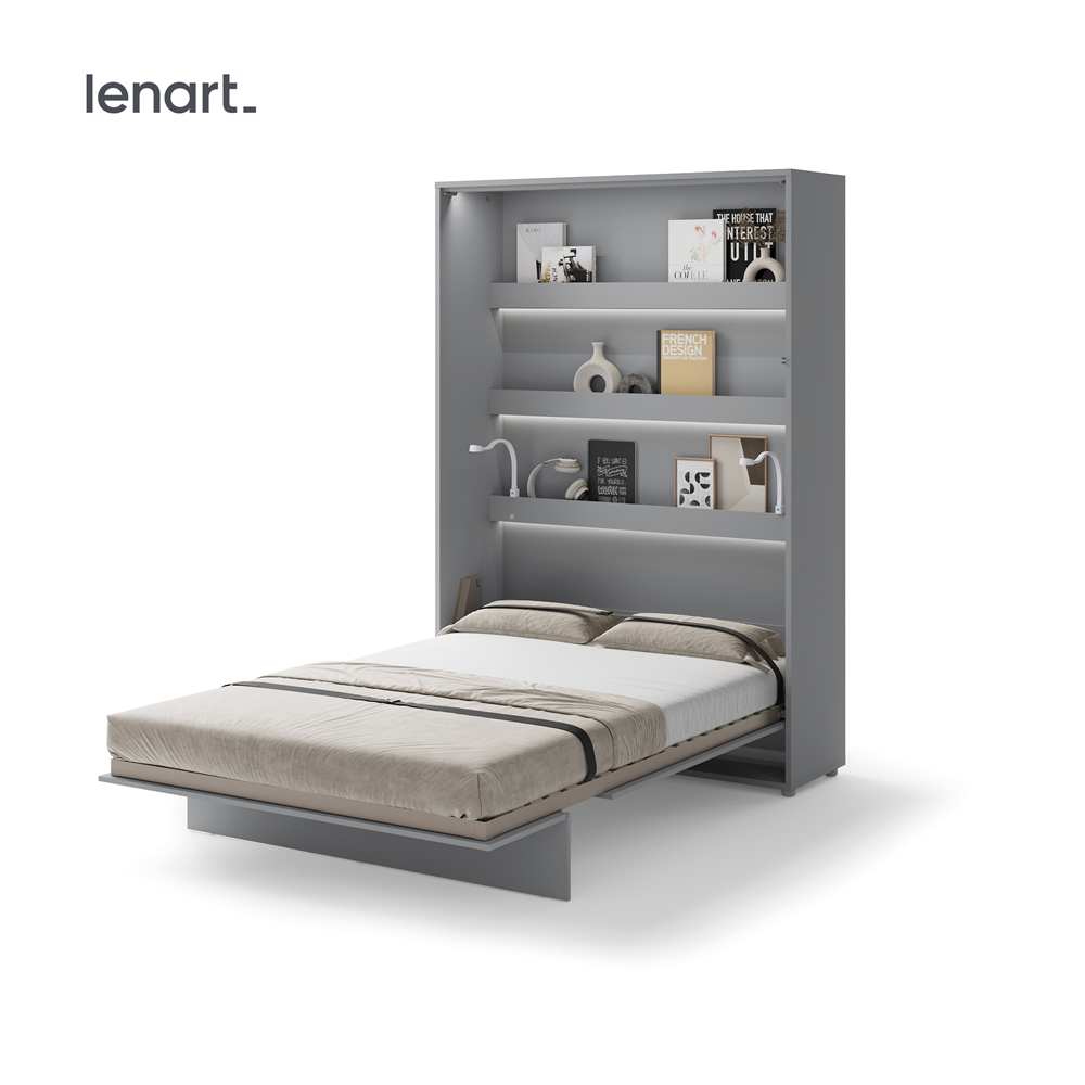BED CONCEPT BC-01 - półkotapczan pionowy 140 - szary