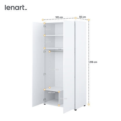 BED CONCEPT BC-20 szafa 2d - biały