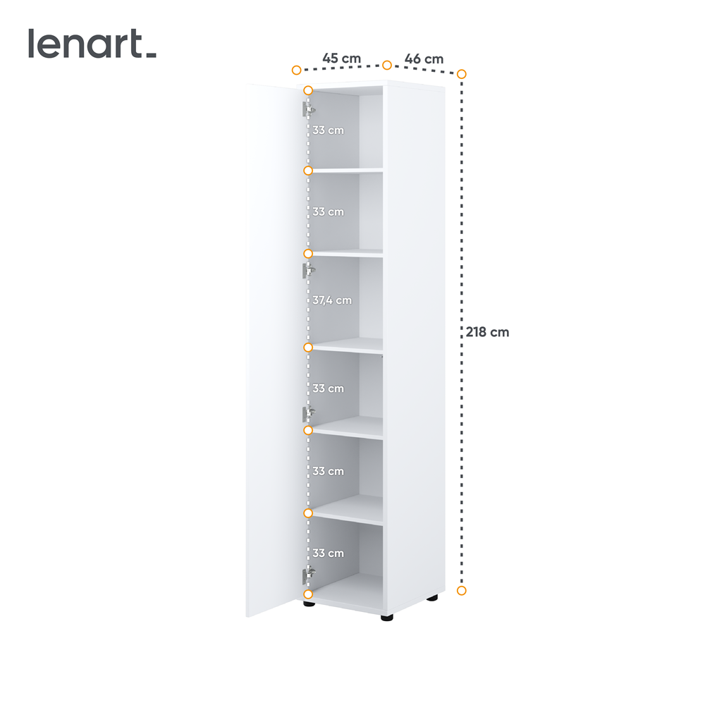 BED CONCEPT BC-21 szafa 1d - biały połysk