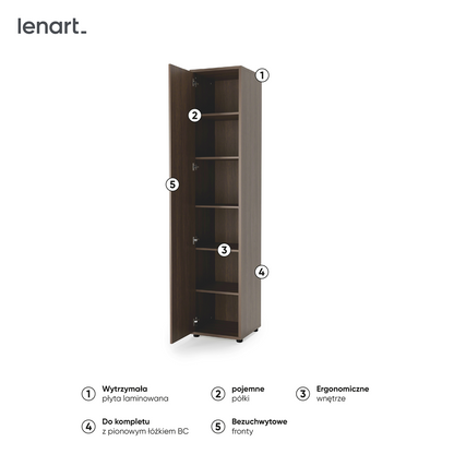 BED CONCEPT BC-21 szafa 1d - dąb dunin