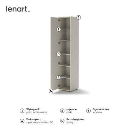 BED CONCEPT BC-21 szafa 1d - kaszmir