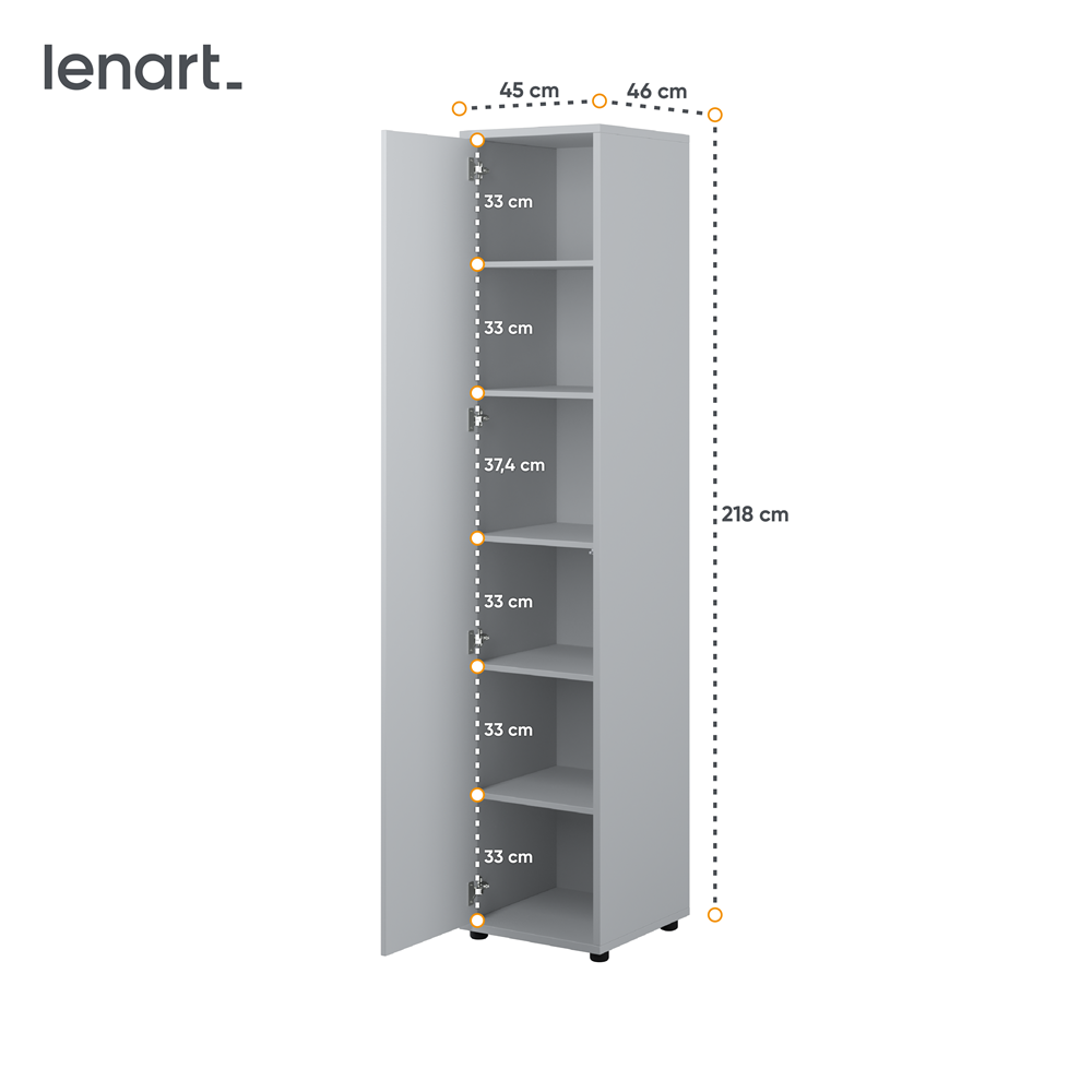 BED CONCEPT BC-21 szafa 1d - szary