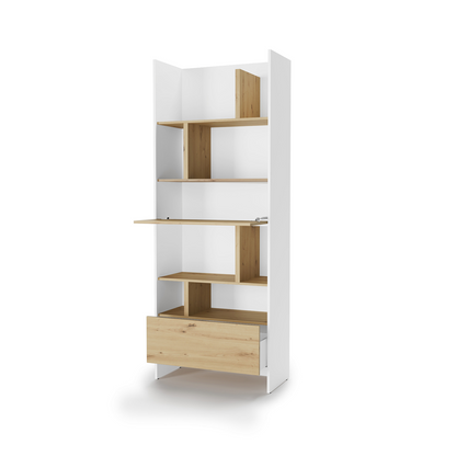 BED CONCEPT BC-22v2 - regał 84x218 - biały/dąb artisan