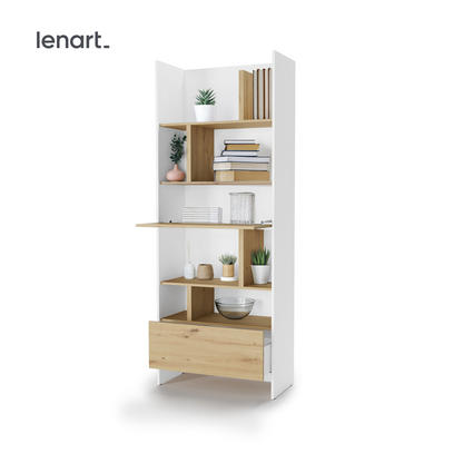 BED CONCEPT BC-22v2 - regał 84x218 - biały/dąb artisan