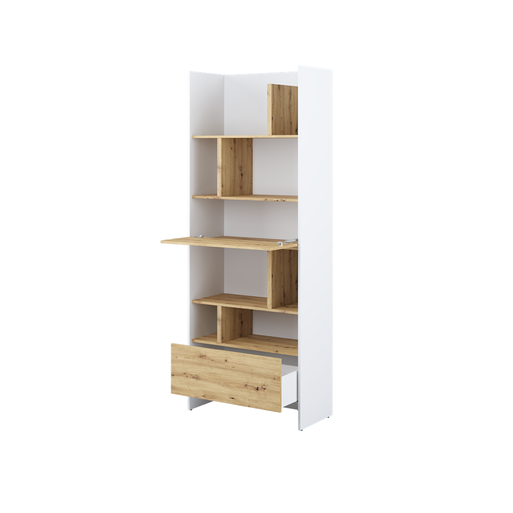 BED CONCEPT BC-22 - regał 84x218 - biały/dąb artisan
