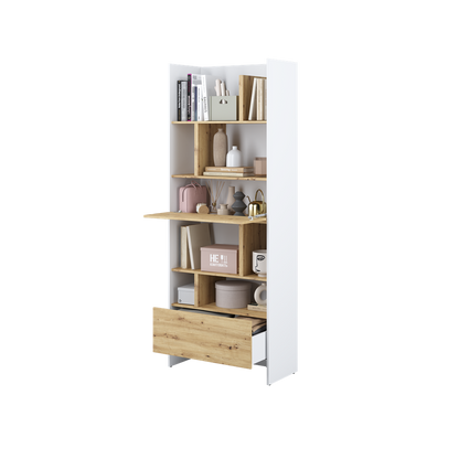 BED CONCEPT BC-22 - regał 84x218 - biały/dąb artisan