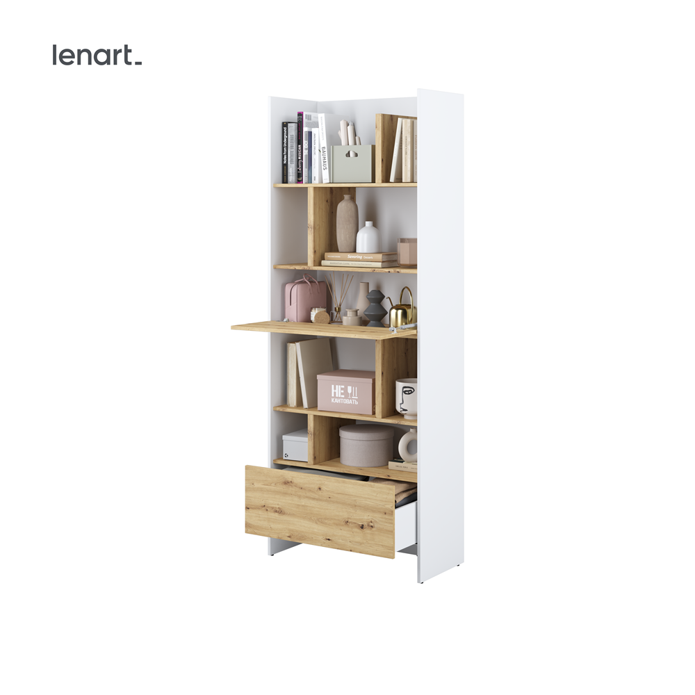 BED CONCEPT BC-22 - regał 84x218 - biały/dąb artisan