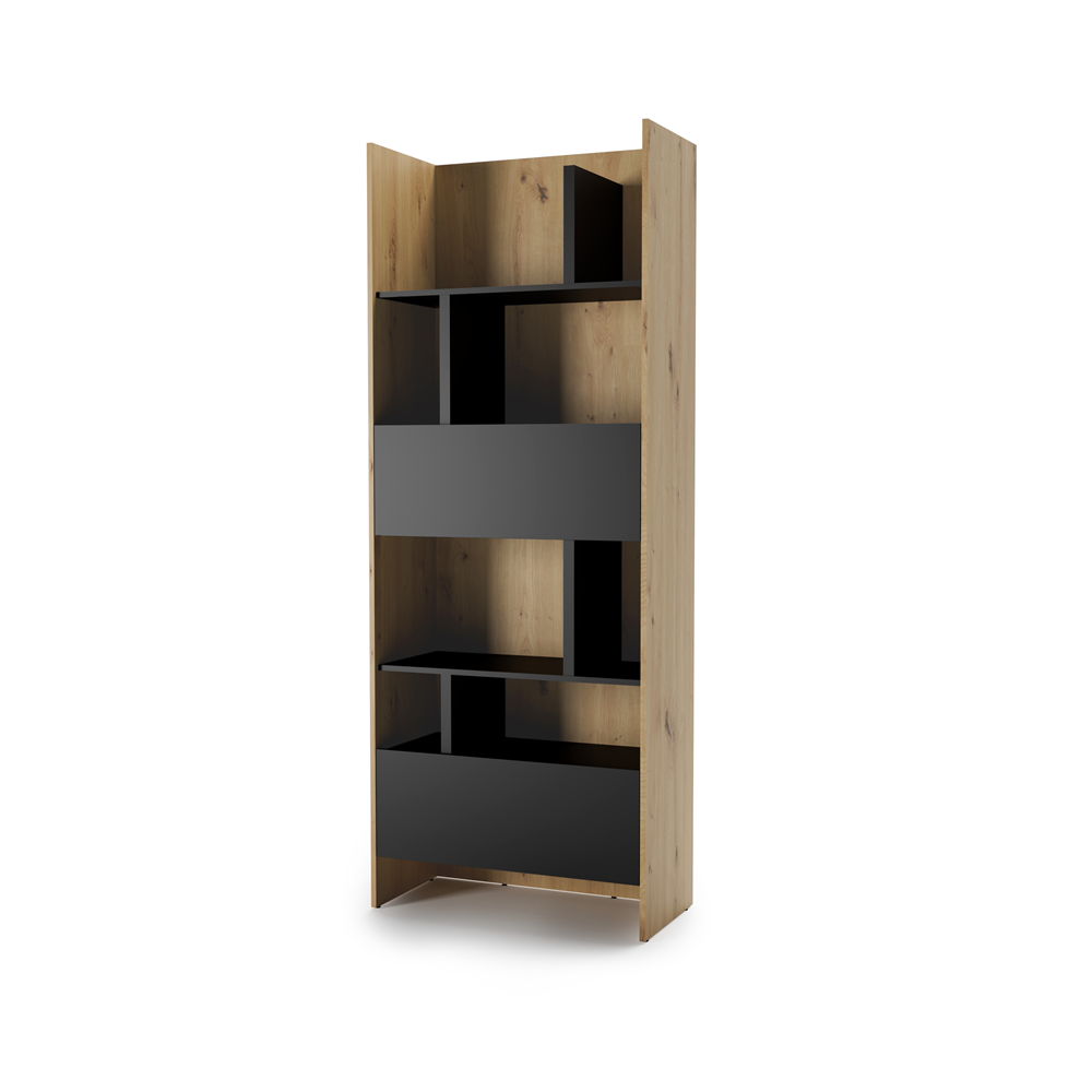 BED CONCEPT BC-22 - regał 84x218 - dąb artisan/czarny