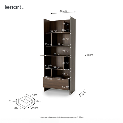 BED CONCEPT BC-22v2 - regał 84x218 - dąb dunin