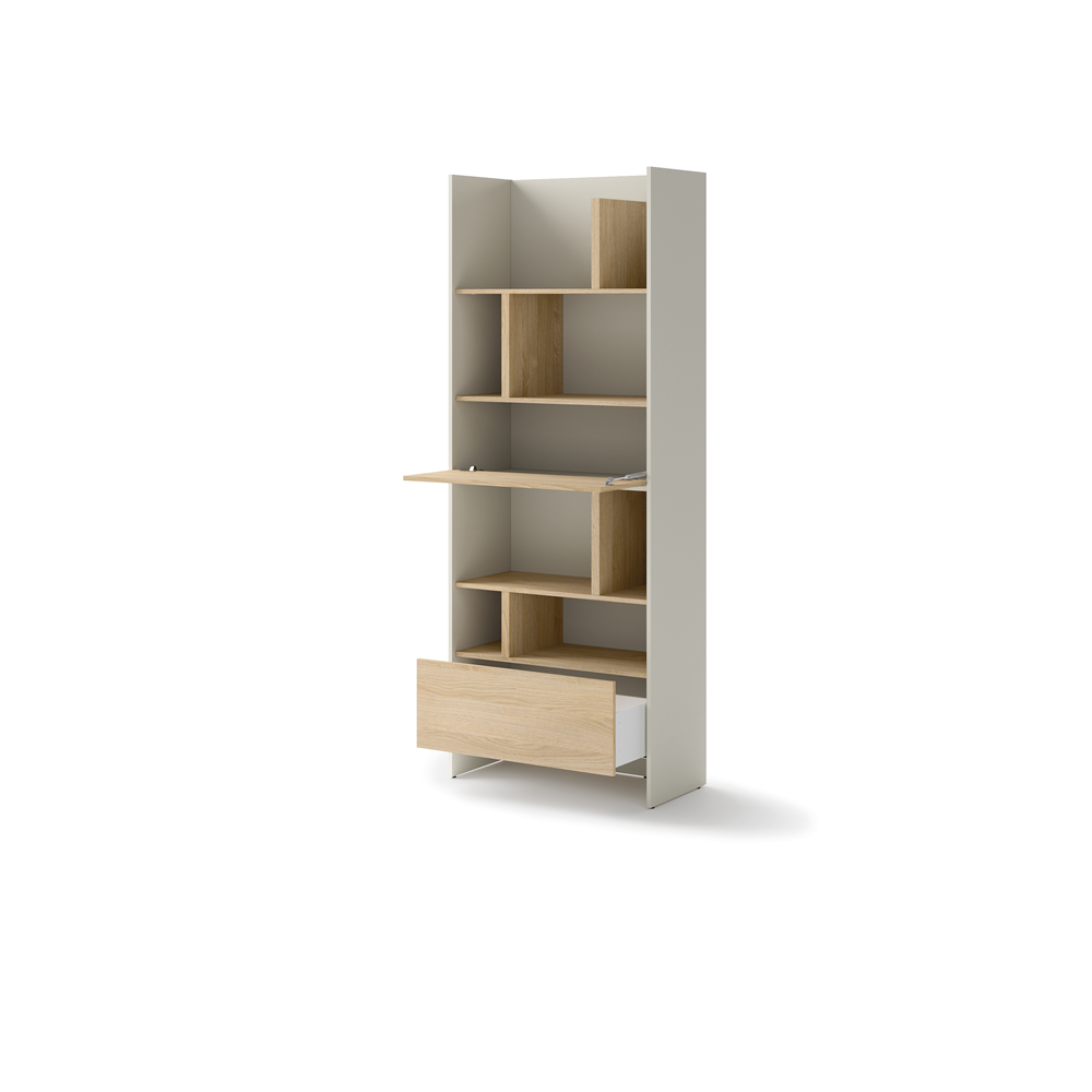BED CONCEPT BC-22v2 - regał 84x218 - kaszmir/dąb nagano