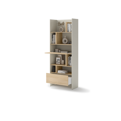 BED CONCEPT BC-22v2 - regał 84x218 - kaszmir/dąb nagano